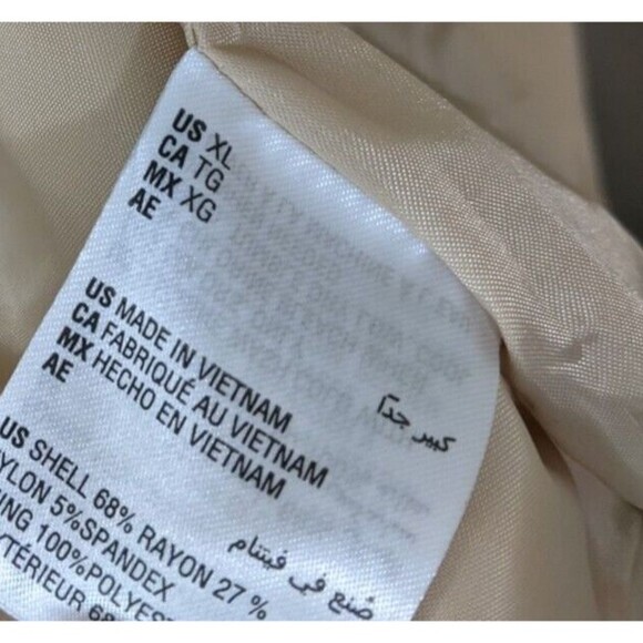 Alfani Full Zip Jacket Cream Beige Lined Business Casual Size XL - Picture 8 of 11